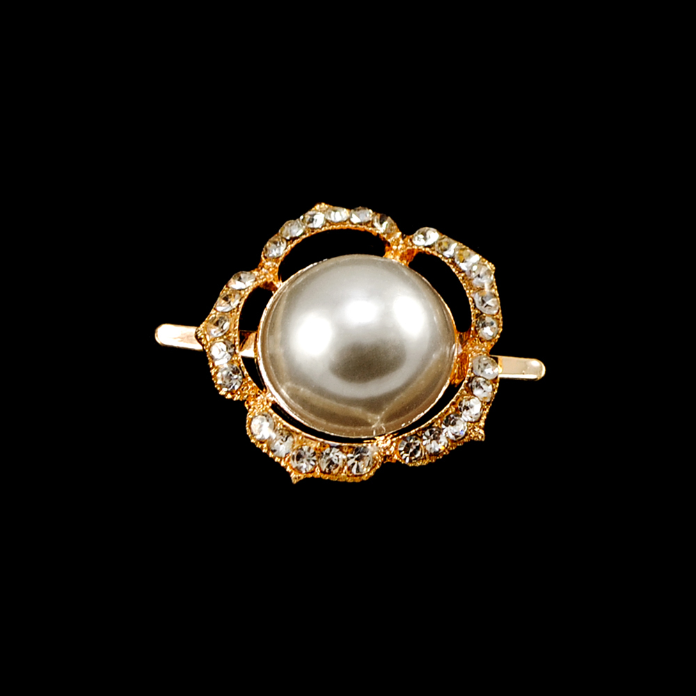 Краб Камни в металле 25*25мм золото, белый, белый жемчуг, шт. Крабы Металл Геометрия Декор