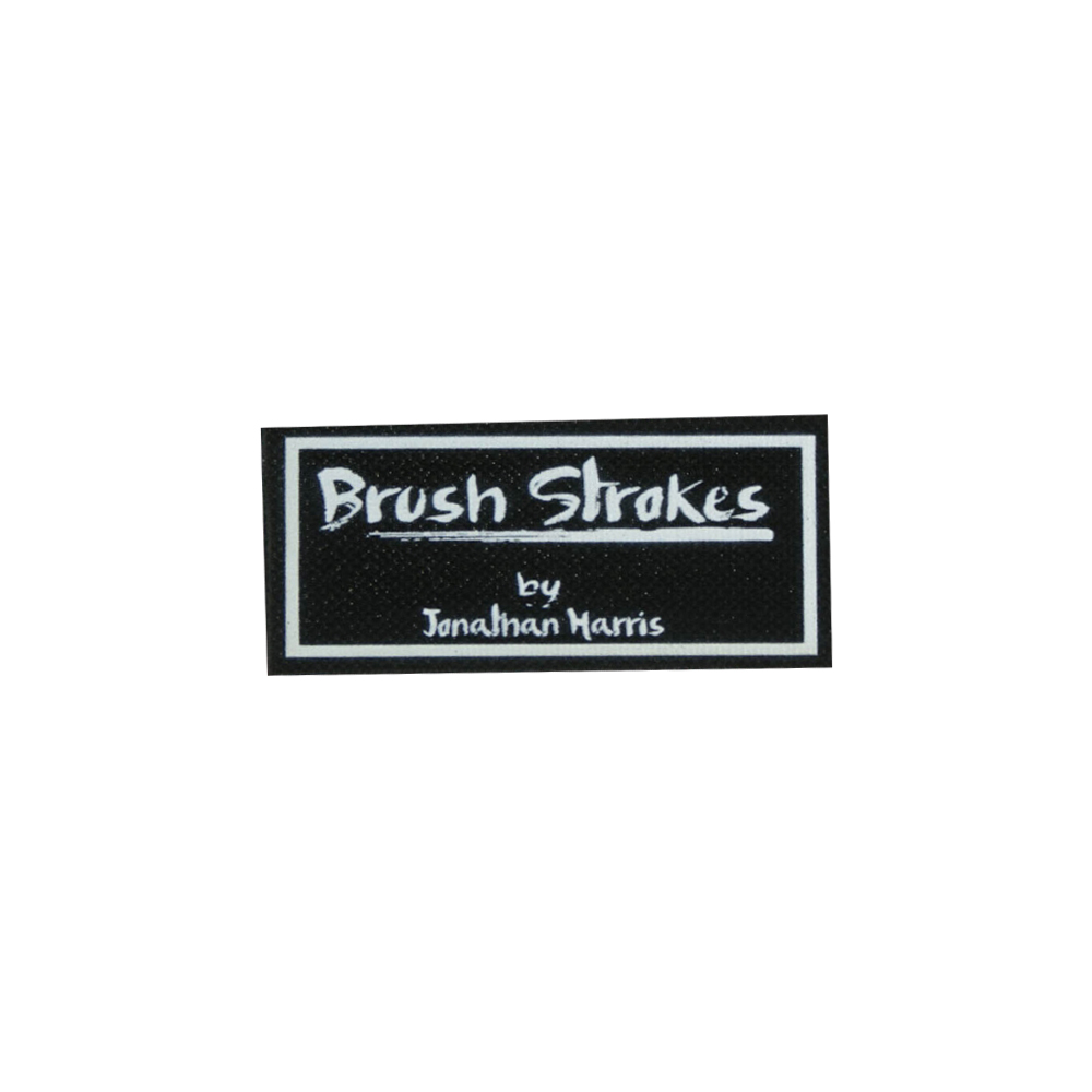 Лейба клеенка блестящая "Brush Strakes" 3*7см черно-белая, шт. Лейба Клеенка
