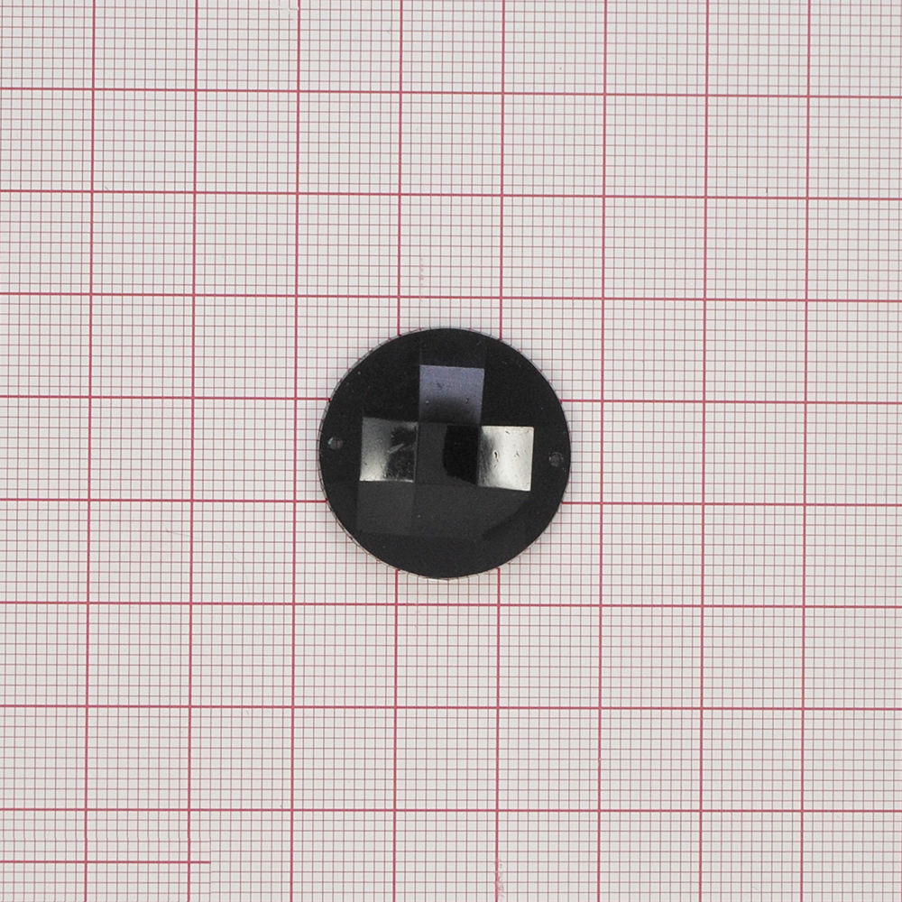 Стразы Д пришивн. круг 25мм черный 37, 1тыс.шт. Стразы пришивные