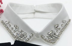 Воротник с белыми камнями, белый, шт. Воротники