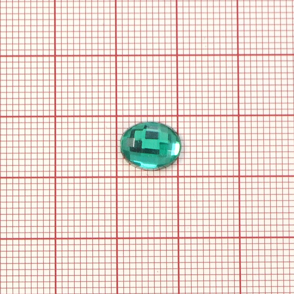 Стразы Д на клей, овал 8*10мм зеленый 42, 1тыс.шт. Стразы на клей