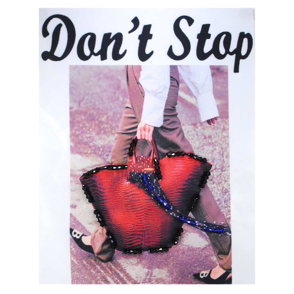Аппликация пришивная с бусинами Don't Stop,18,8*23,9см, черный, белый, коричневый, синий, шт. Аппликации Пришивные Ткань, Органза