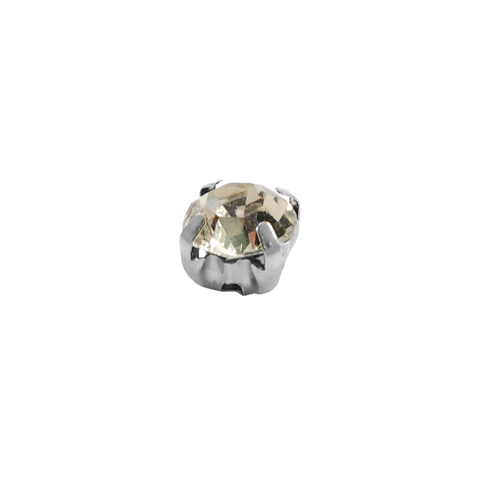 Стразы пришивные в металле круглые, 6мм, crystal, шт. Стразы пришивные в металле