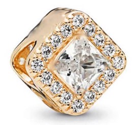 Подвеска-шарм металл с камнями Ромб, 1,2см, золото, шт. Подвески