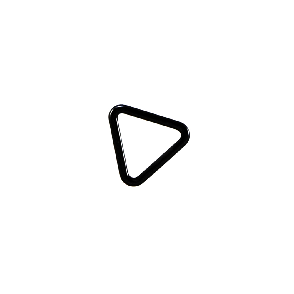 Перетяжка бельевая металл Треугольник 12мм (грань), 10,7*12,1мм (внутр.), 14,6*15,9мм (внешн.), черный, 1т.шт, уп. Перетяжка бельевая