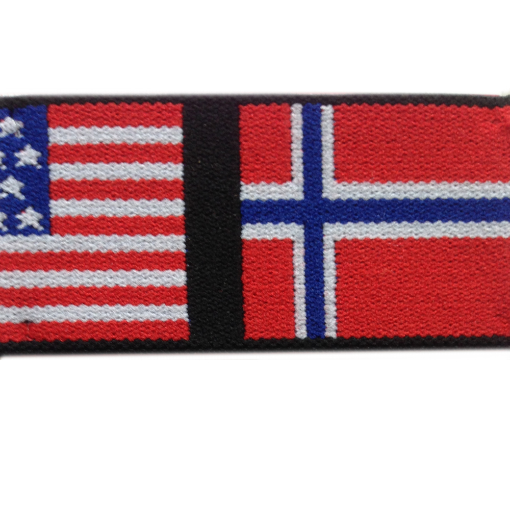 Резинка Норвегия 4см, черный, красный, белый, синий, 50ярд. Резинка