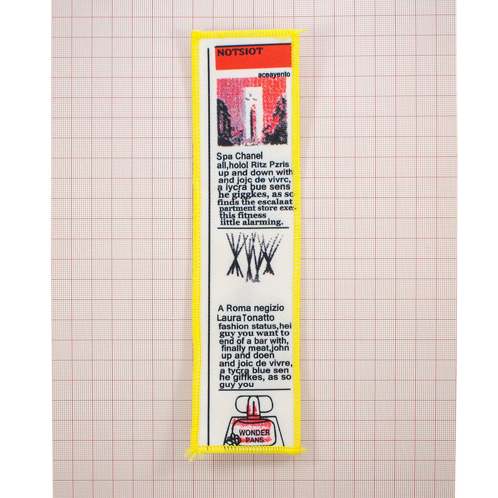 Нашивка тканевая NOTSIOT 20,5*5см, белая, черный, красный, желтый оверлок, шт. Нашивка Вышивка, Ткань