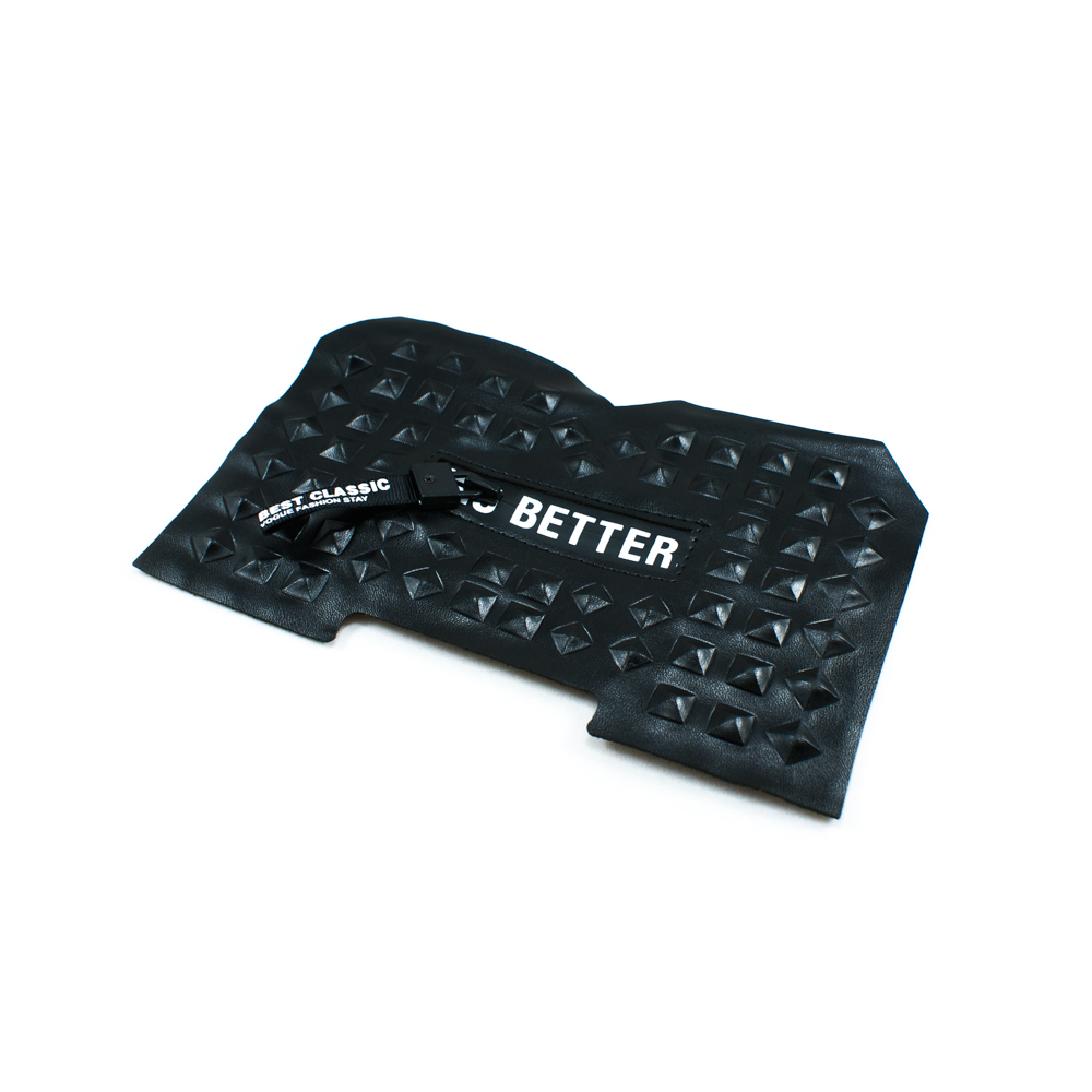 Аппликация пришивная кожзам B карман прямоугольный, змейка 11*18см черный, белый, шт. Нашивка Кожзам