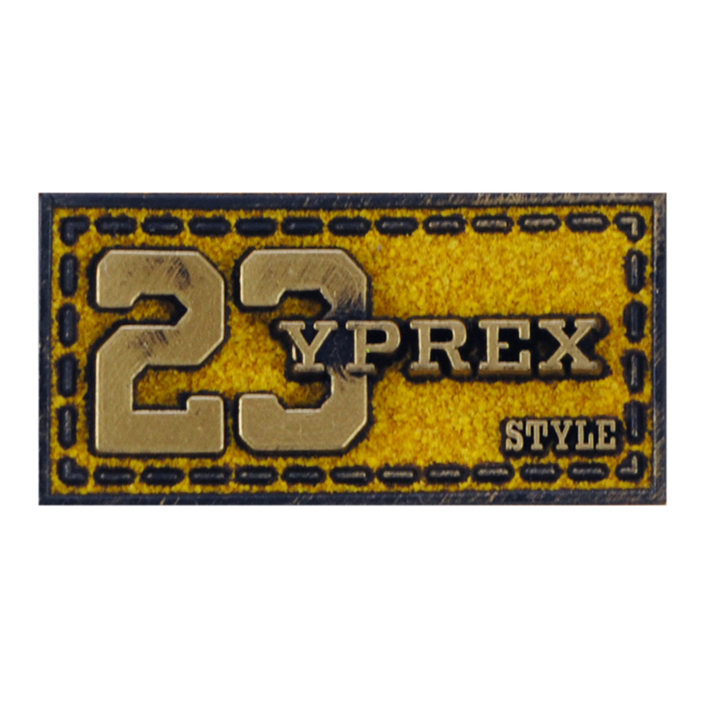 Лейба к/з 23 YPREX, 4*2см, жёлтый фон, напыление, шт. Лейба Кожзам