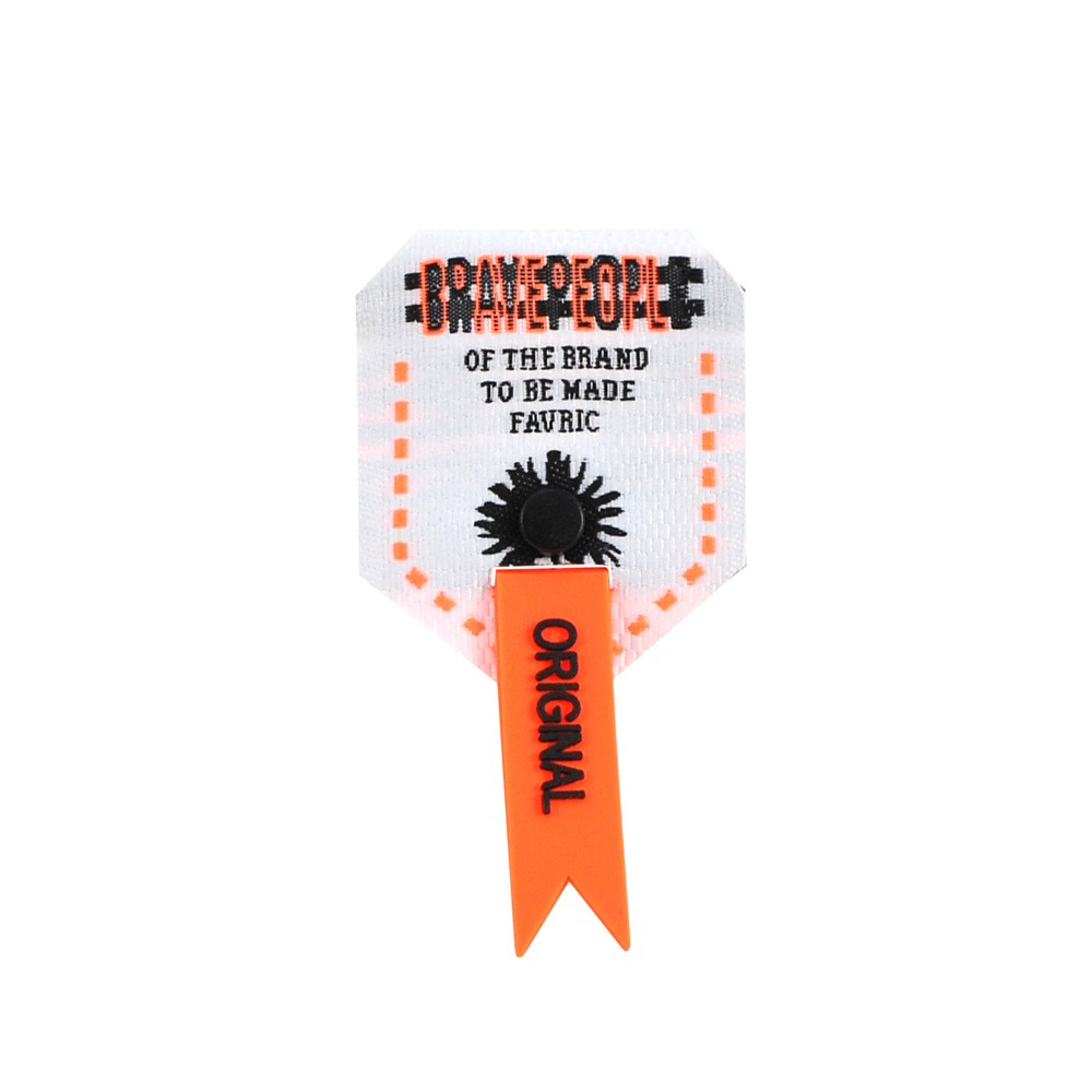 Лейба тканевая с резиновой подвеской BRAVE PEOPLE, 3,5*6,5см, черный, белый, оранжевый, шт. Лейба Ткань