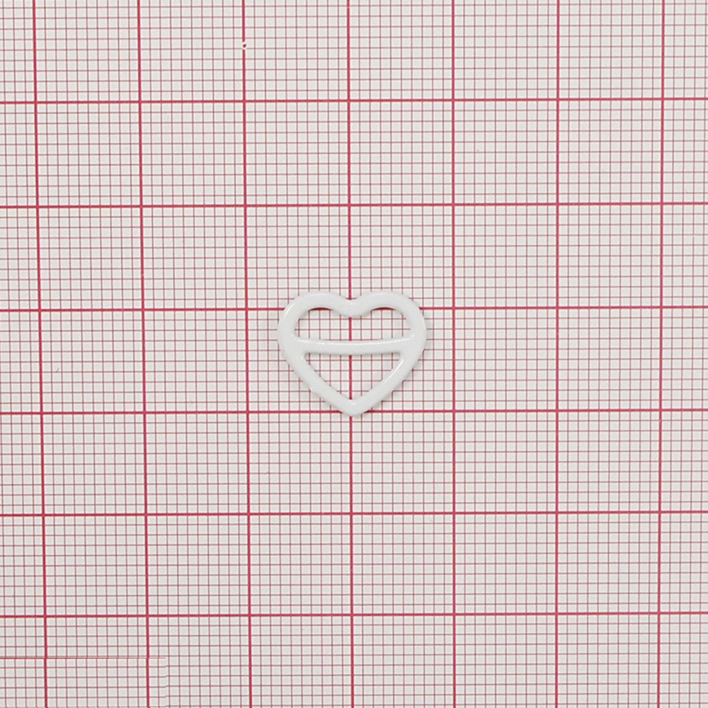 Перетяжка бельевая металл Сердце, 8*12мм (внутр.), 12,2*14,8мм (внешн.), белый, 1т.шт, уп. Перетяжка бельевая