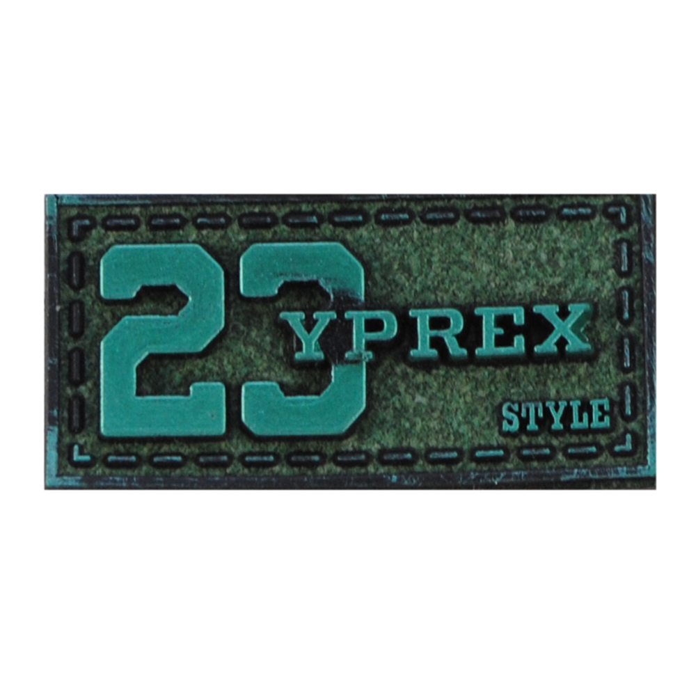 Лейба к/з 23 YPREX, 4*2см, зеленый фон, напыление, шт. Лейба Кожзам