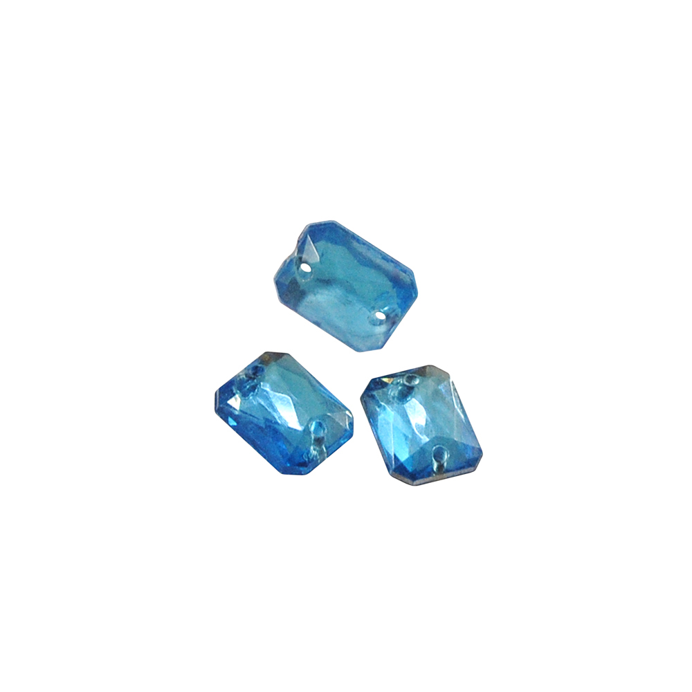 Стразы стеклянные пришивные многран. (8*10мм) голубой, 1тыс.шт. Стразы пришивные
