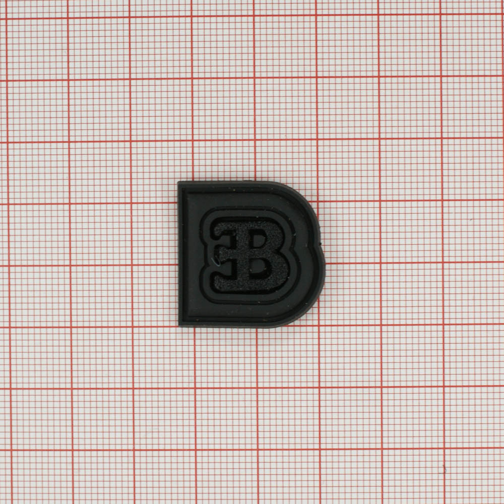 Лейба рез. с мет. B лого 23*23мм черная . Лейба Резина