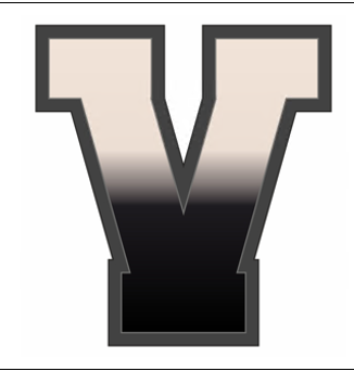 Нашивка махровая пришивная Буква "V", 8,8*11см, бежевый, черный, шт. Нашивка Махровая