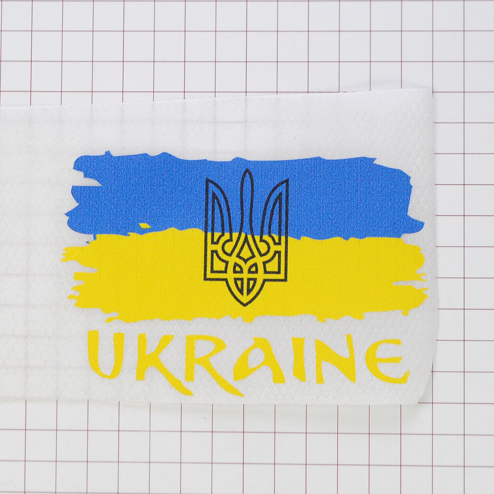 Термоаппликация Флаг Украины с гербом, полноцвет, 6*4см /DTF/, шт. Термопереводки Ассорти