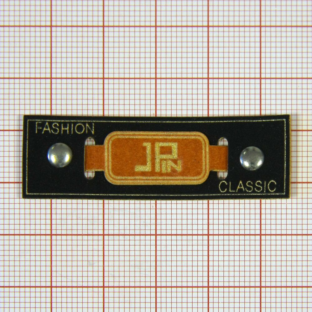 Лейба №13 JPin Fashion classic нубук, темно-коричневый, оранжевый, 1,5*5см, шт. Лейба Нубук