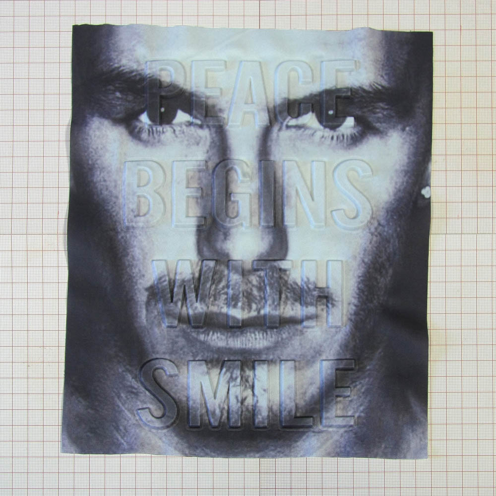 Аппликация пришивная конгрев Peace Begins Beckham 23*27см, серый рисунок, шт. Аппликации Пришивные Рельефные