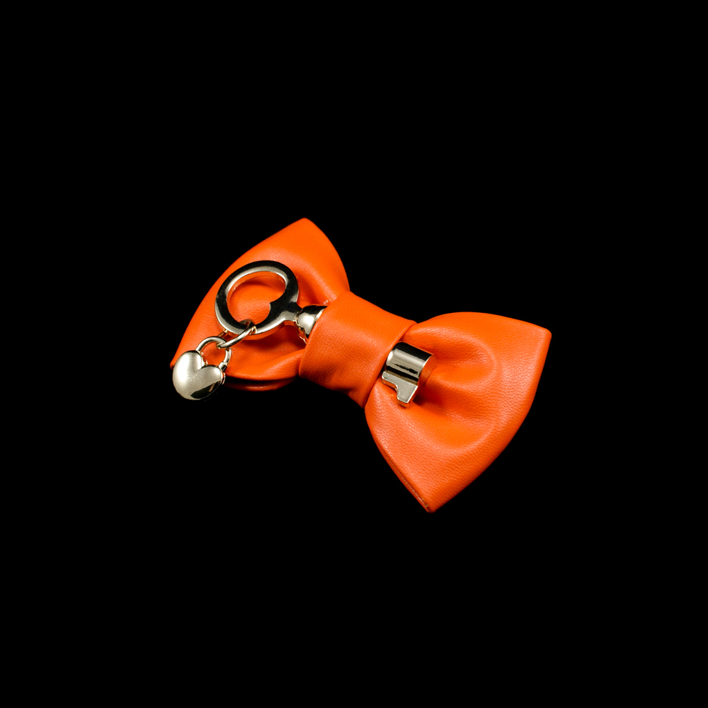 Аппликация декор обувная SF0229 оранжевый бантик-ключ, шт. Аппликации Пришивные Обувные