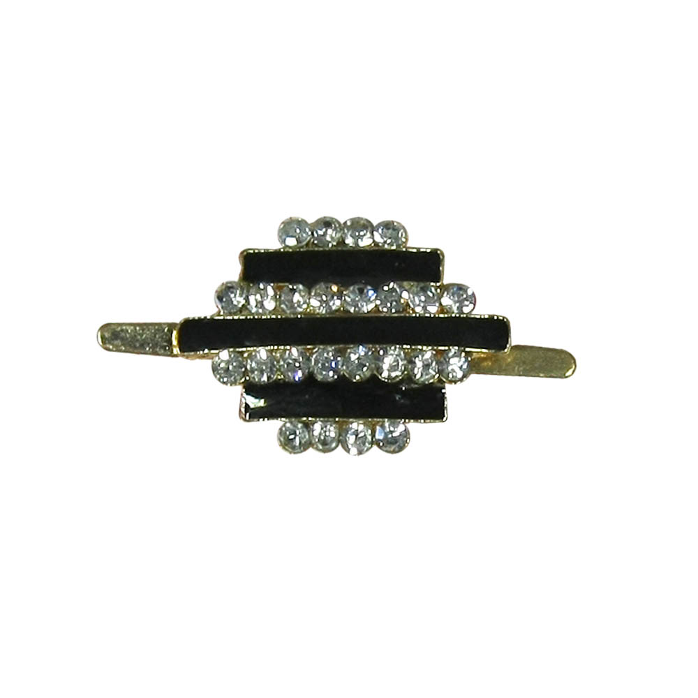 Краб металл Слойка 15*20мм GOLD, черная эмаль, белые камни, шт. Крабы Металл Геометрия Декор