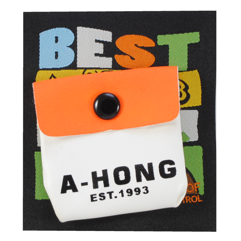 Лейба ткань и карман к/з, A-HONG BEST 7*8см., бел., черн., зел., желт., оранж., шт. Лейба Ткань