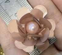 Аппликация пришивная, пайетки, Цветок, бежевый, коричневый, шт. Аппликации Пришивные Пайетки
