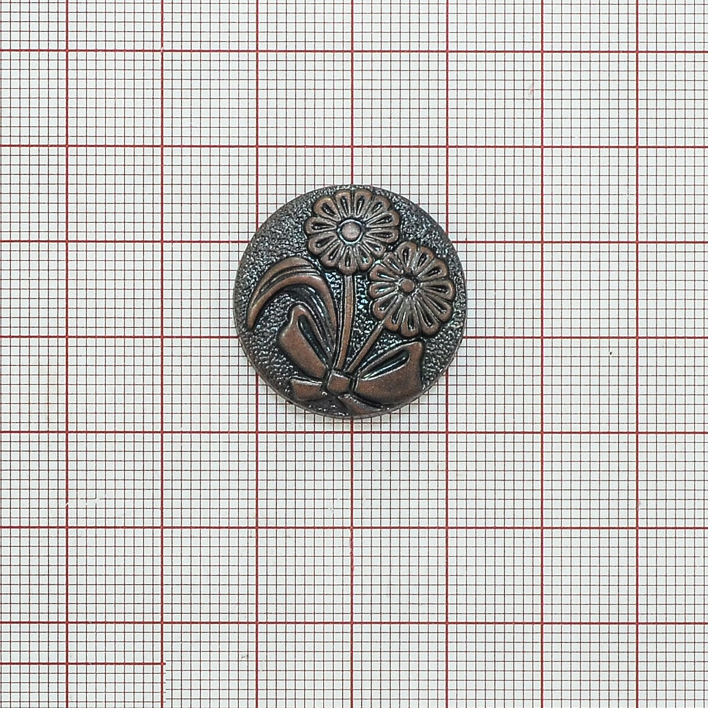 Пуговица TR-18 medn 24мм. Пуговица металлизированная