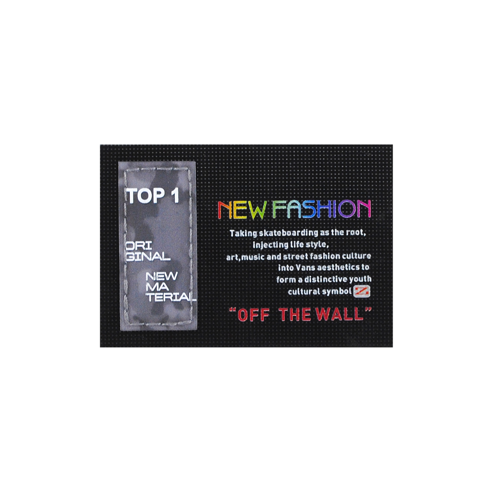 Лейба тканевая NEW FASHION 7,5*5,5см, серый, черный, красный, белый, шт. Лейба Ткань