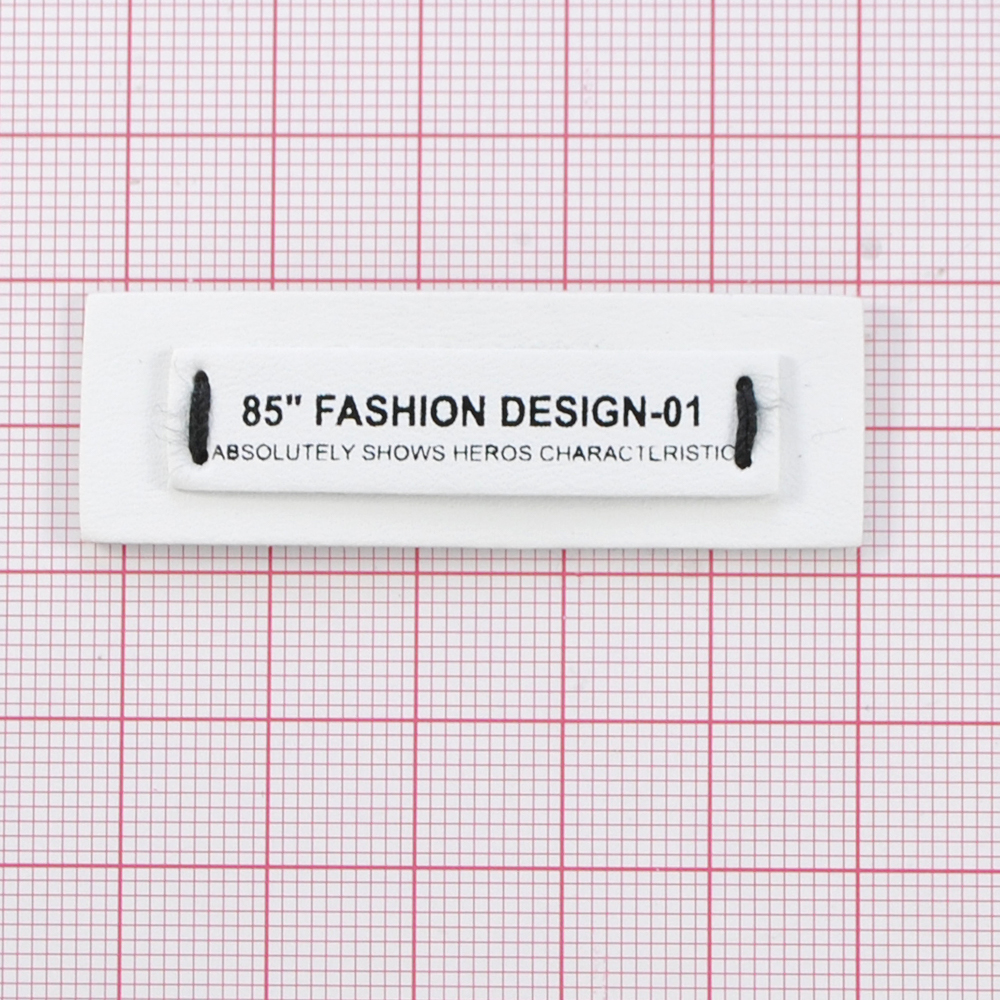 Лейба к/з, FASHION DESIGN-01, 1,8*5,4см, белая, черн., шт. Лейба Кожзам