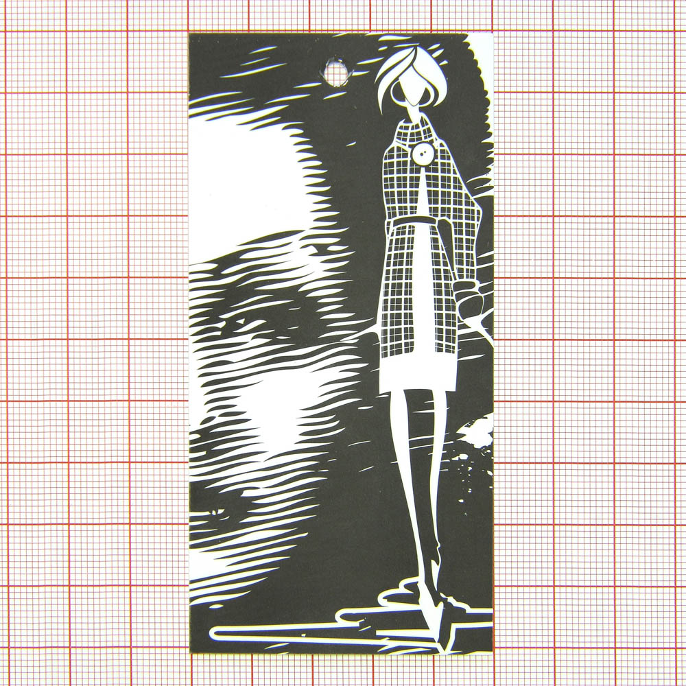 Этикетка бумажная Рисованая девушка (пол лица), шт. Этикетка бумага