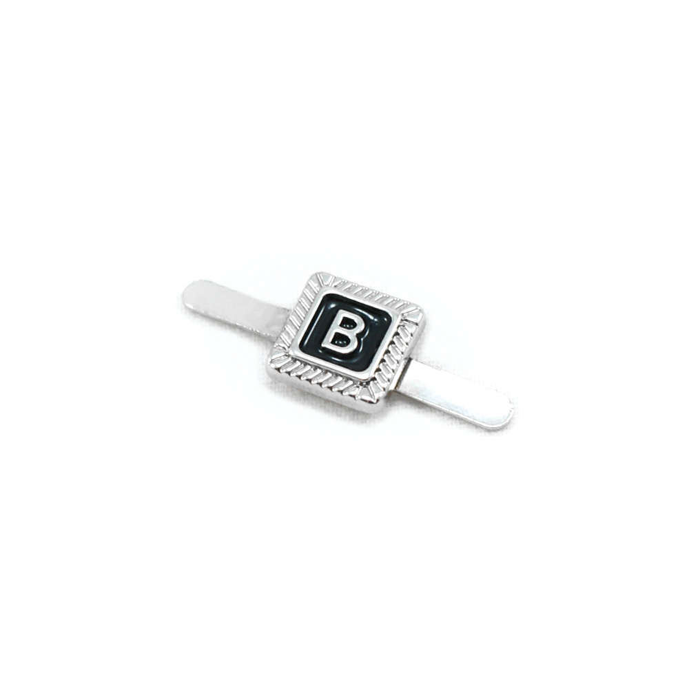 Краб металл B в квадрате 8*8мм nickel, шт. Крабы Металл Надписи, Буквы