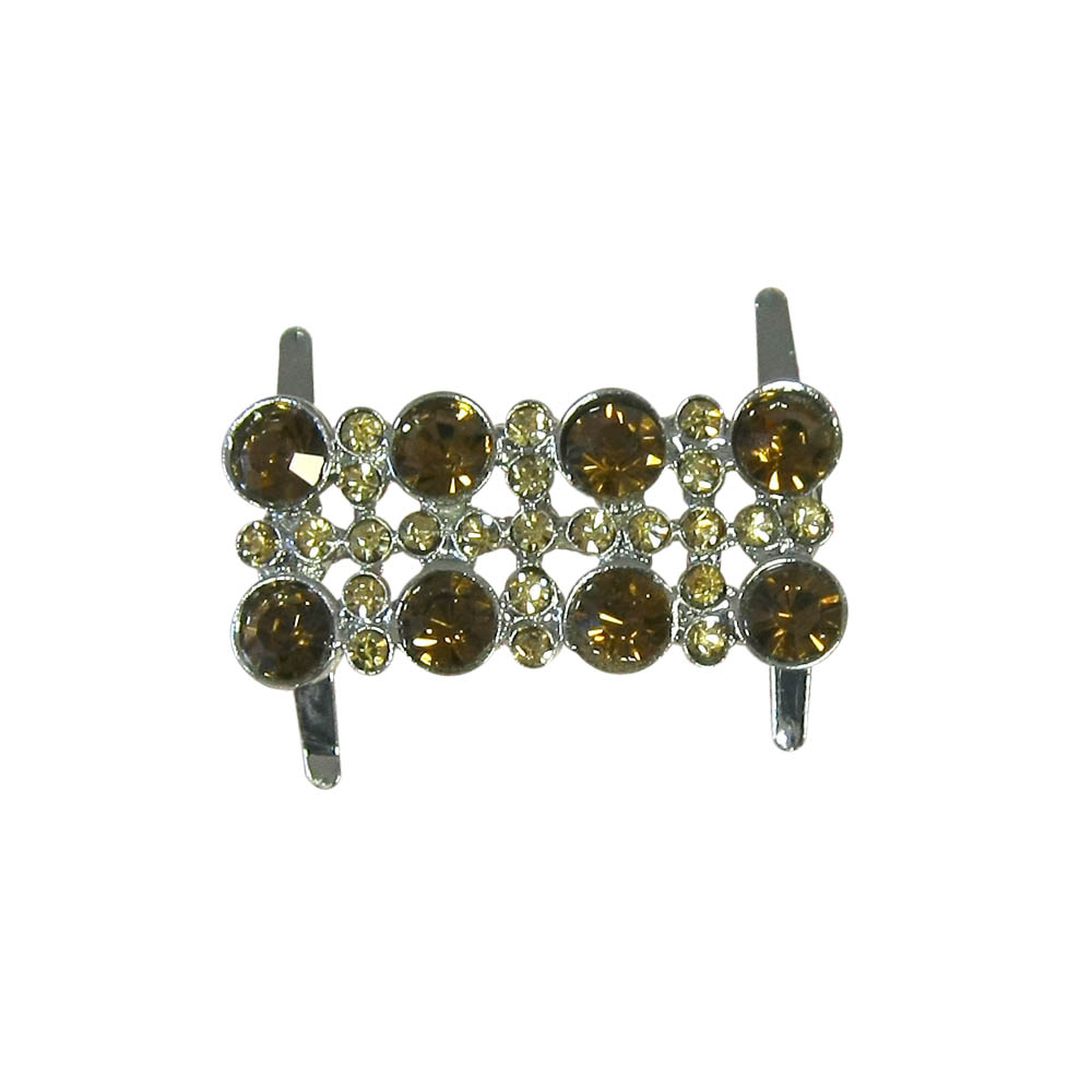 Краб металл NIKEL кругл.желт.камни 2*4ряда , шт. Крабы Металл Геометрия Декор