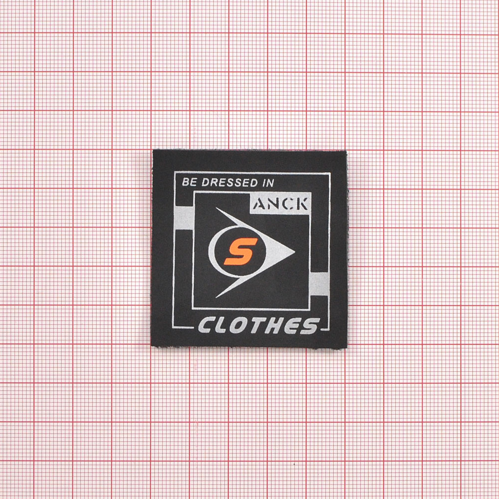 Лейба светоотражающая CLOTHES, 5*5см, черный, оранжевый, серебро, шт. Лейба Ткань