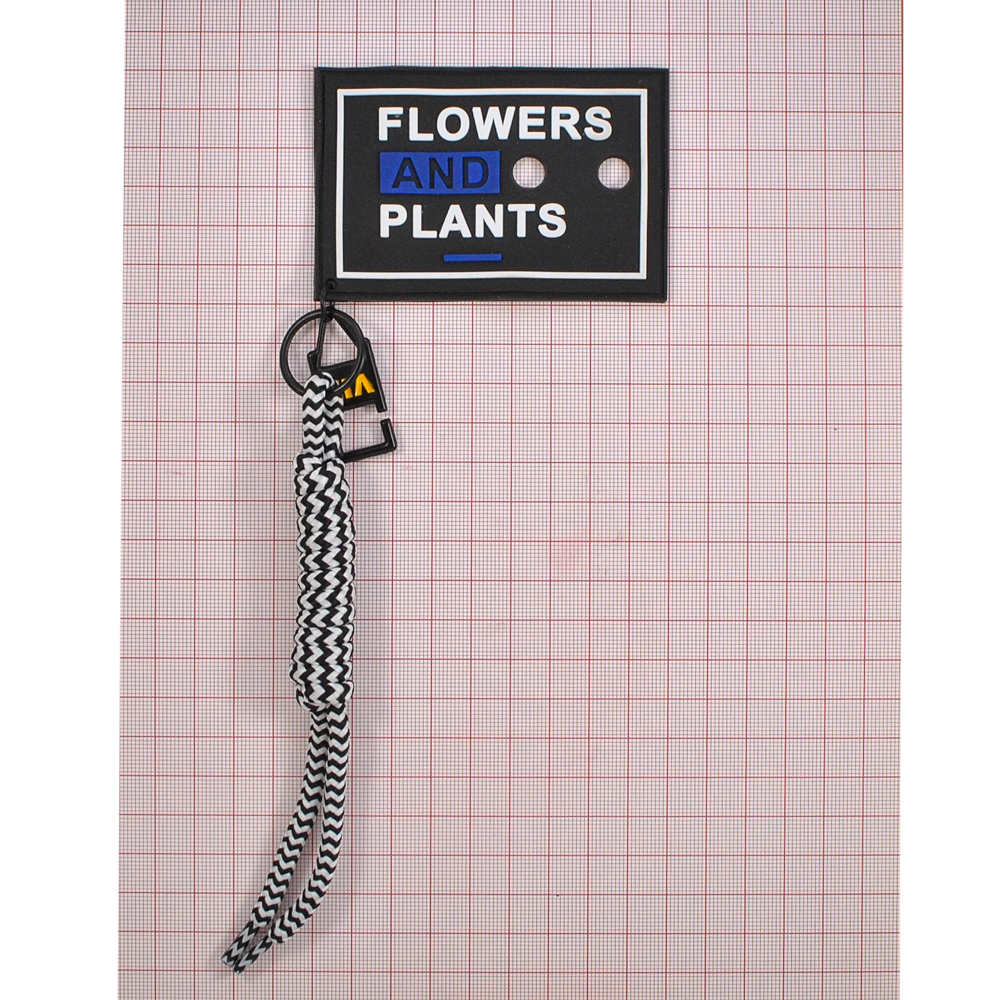 Подвеска резиновая со шнурком Flowers, 6*9см, черный, белый, желтый, синий, шт. Подвески