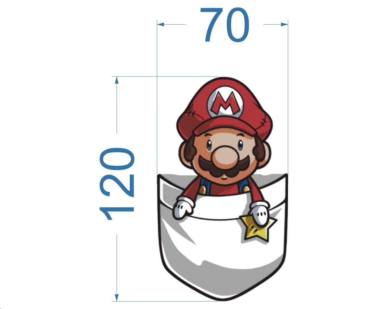 Термотрансфер DTF, Карман-Марио, 7*12см, шт. Термотрансфер