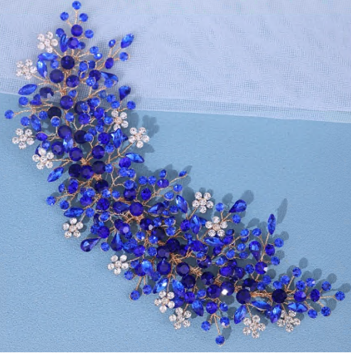 Украшение из бисера Цветущая ветвь, 25*6см, синий, белый, шт. Украшения