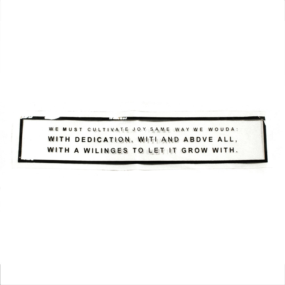 Аппликация клеенка пришивная прозрачная WE MUST......., 5*25см, черный текст, черная рамка, шт. Аппликации Пришивные Резина, Силикон