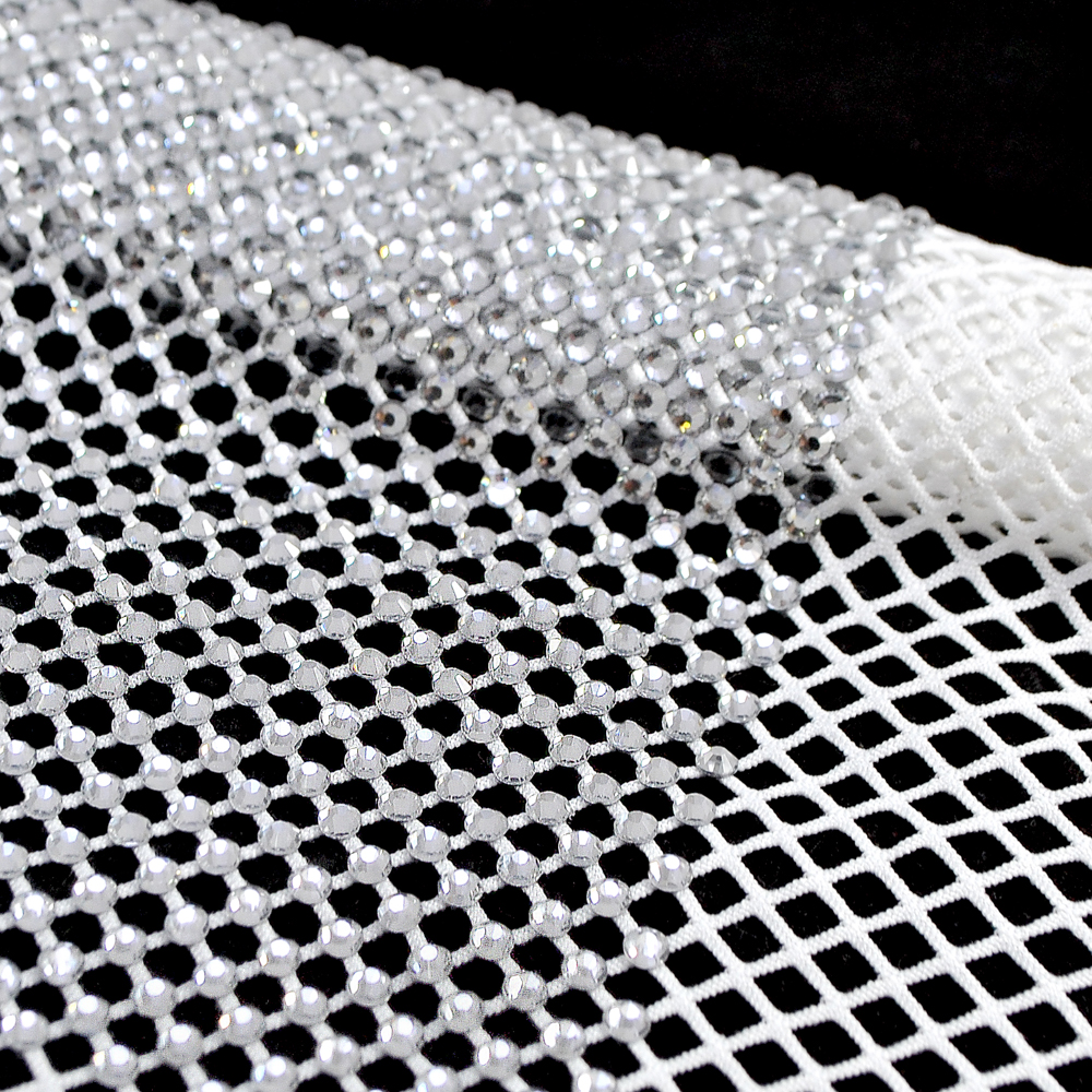 Сеть со стразами SS12, 36*36см белый, белый, шт. Сеть со стразами