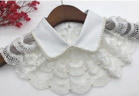 Воротник ажурный с бусинами, белый, шт. Воротники