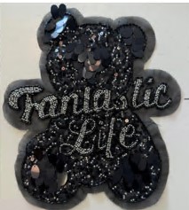 Аппликация пришивная бисер Fantastic life. черный, шт. Аппликации Пришивные Стразы, Бисер, Металл