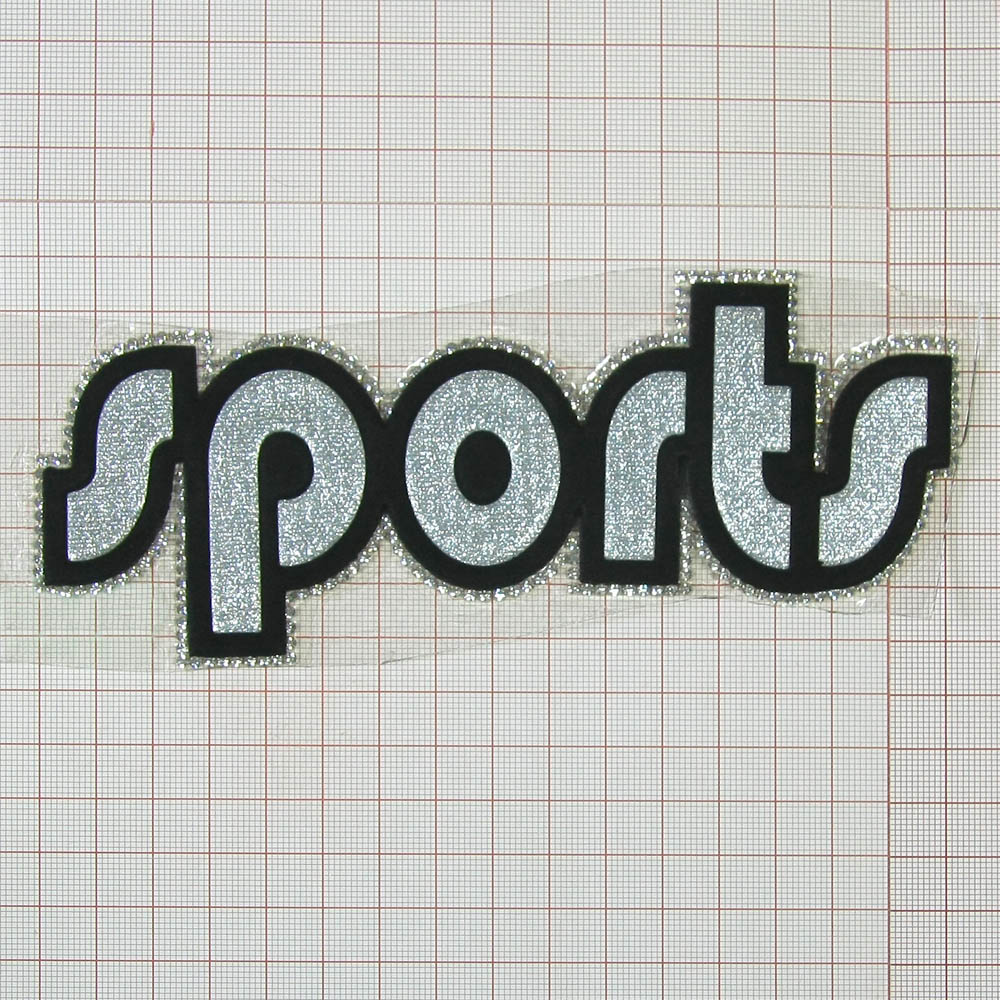 Аппликация клеевая глиттер стразы Sports 16,5*6см серебро, черный, белые камни, шт. Аппликации клеевые Глиттер