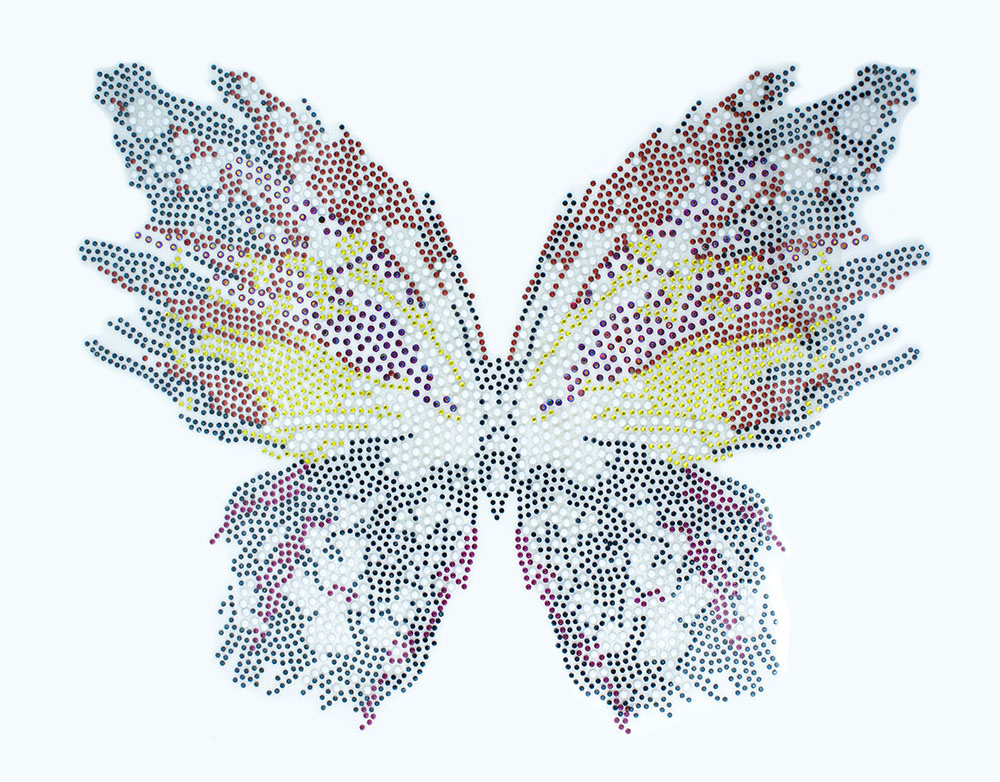 Термоаппликация из страз Бабочка 28*22см, цветные, шт. Термоаппликации Рисунки из страз
