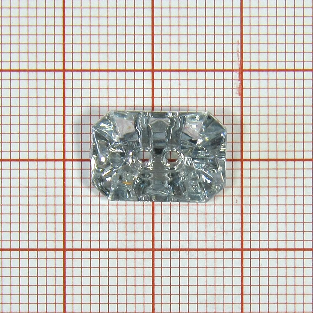 Пуговица "кристалл" 2971 14мм белая многогранная, шт. Пуговица Акрил, Кристалл