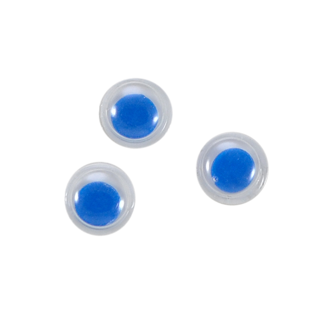 Глаз P-04, 8-12мм в ассортиментемм, белый, подвижный синий зрачок, 1тыс.шт. Глазики P