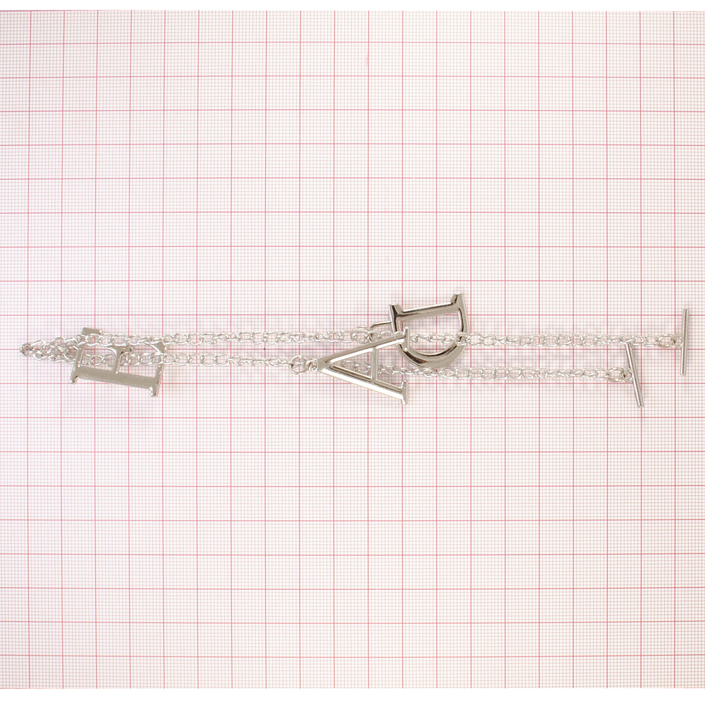 Цепь с подвеской, 36см., подвески A,E,D, 3см., никель, шт.. Подвески