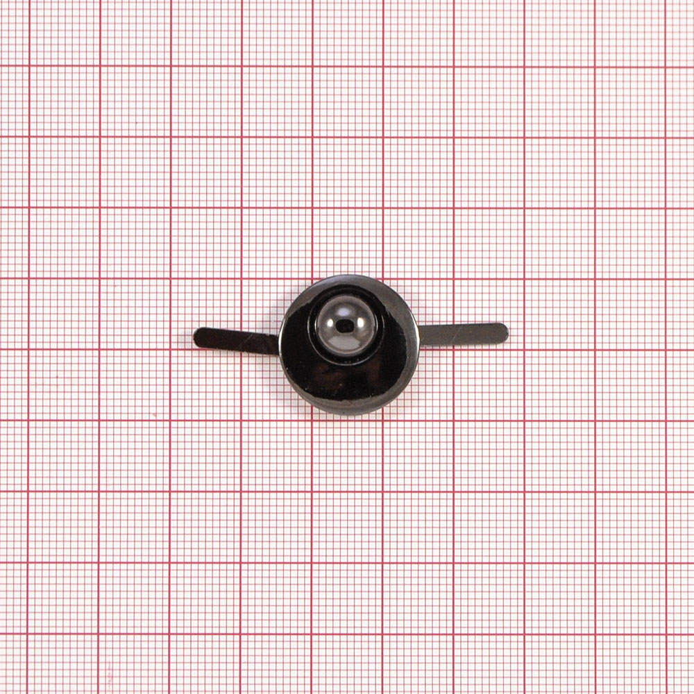 Краб металлический Кнопка 2см BLACK NIKEL, шт. Крабы Металл Геометрия