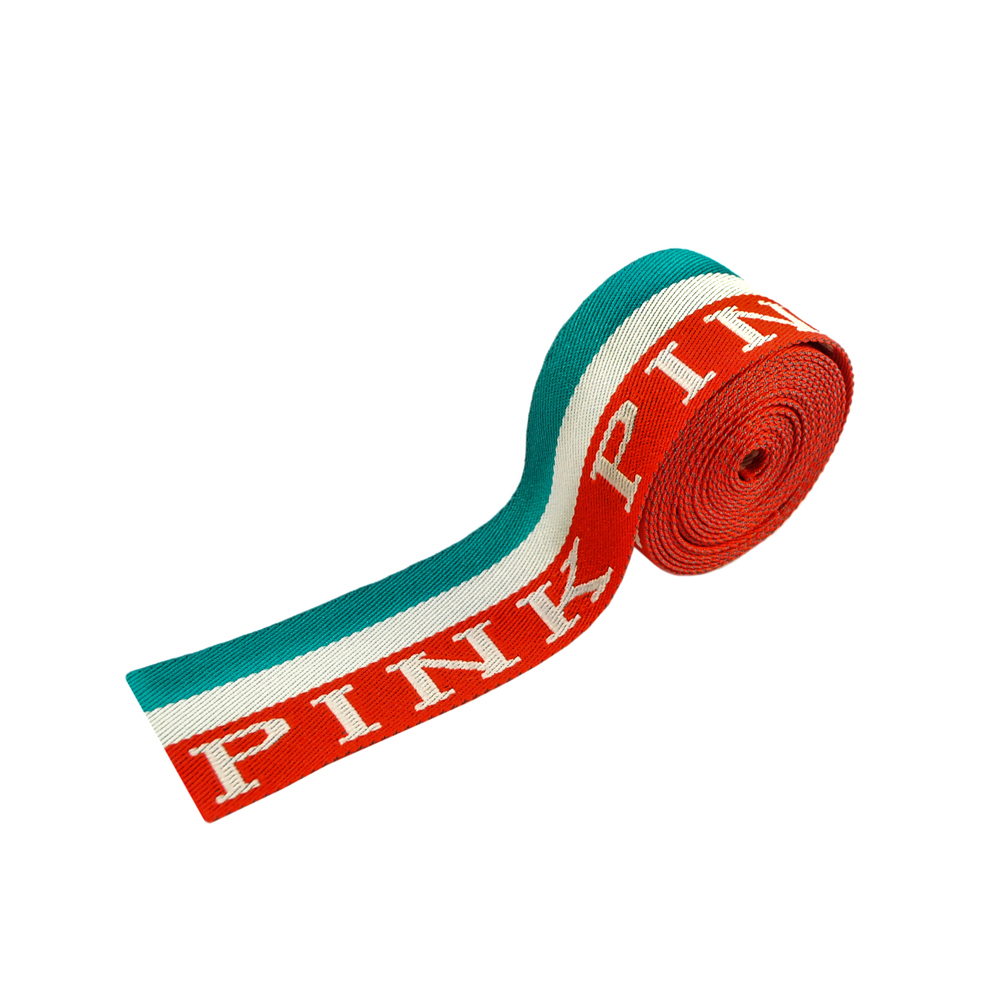 Тесьма тканевая пришивная PINK 3,1см, бирюзовый, красный, белый, 50ярд. Тесьма