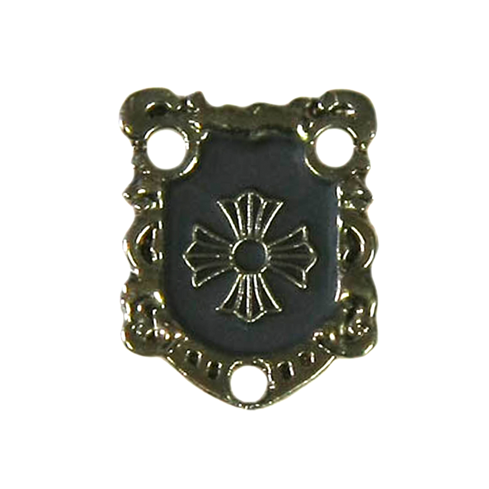 Лейба металл Герб с крестом 13*16мм пришивная GOLD, черный. Лейба Металл