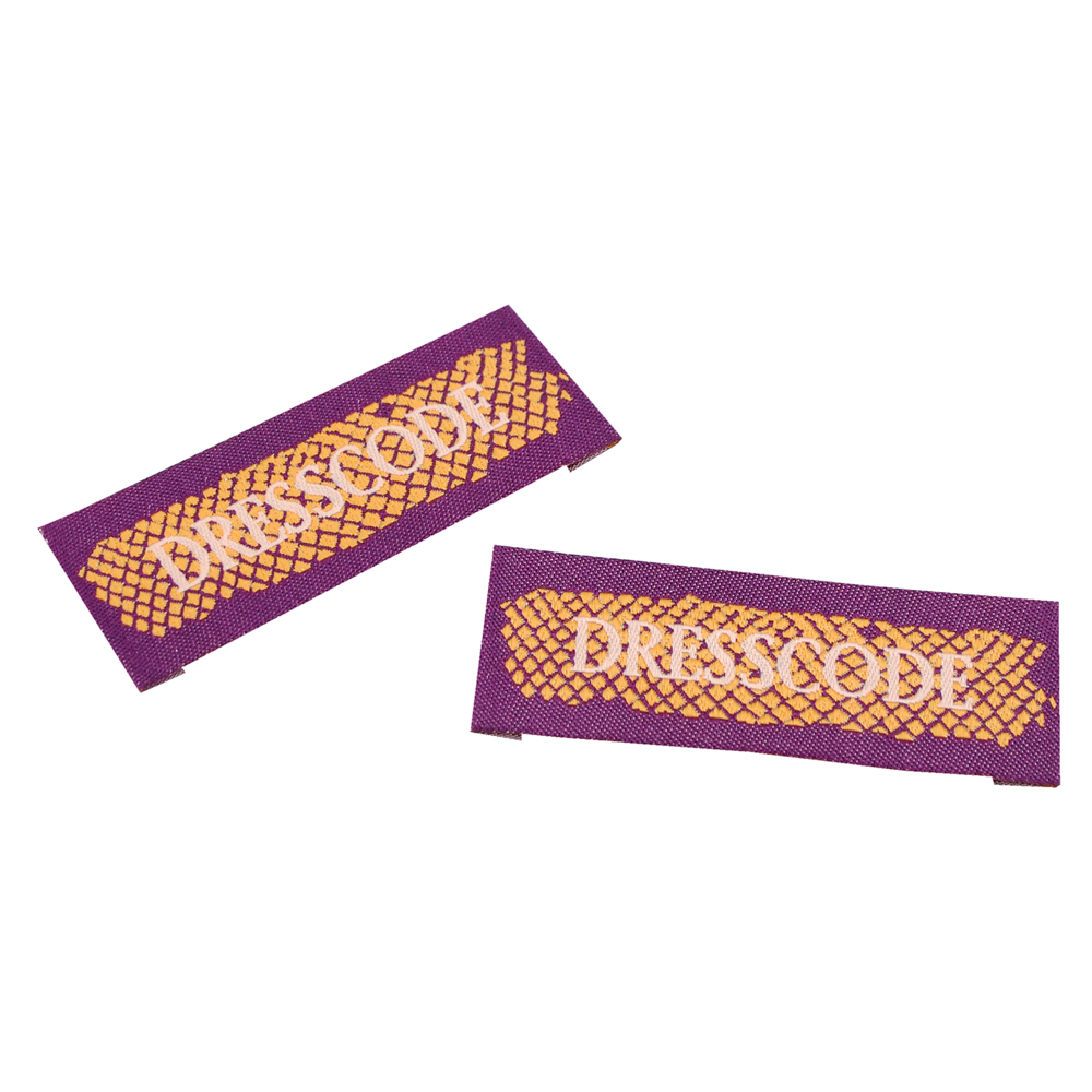 Этикетка тканевая вышитая шт. Dresscode 2,5*7см сирень, розовый, бежевый, шт. Вышивка / этикетка тканевая