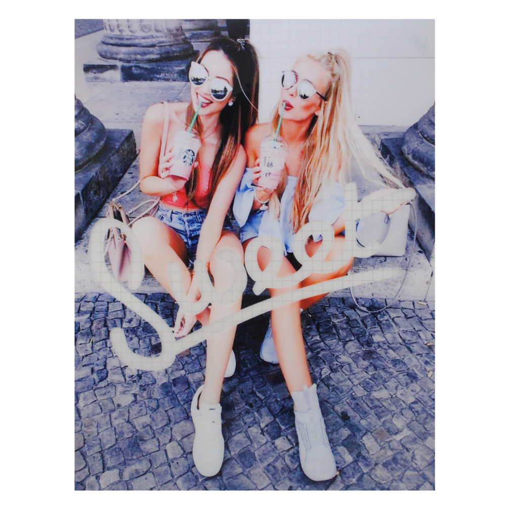 Термоаппликация Две девушки Sweet, 18,5*24,5см, серый, белый, голубой, розовый, шт. Термопереводки Резиновые, Термопленка